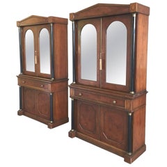 Pair of 20th Century Biedermeier Revival Bookcase Cabinets