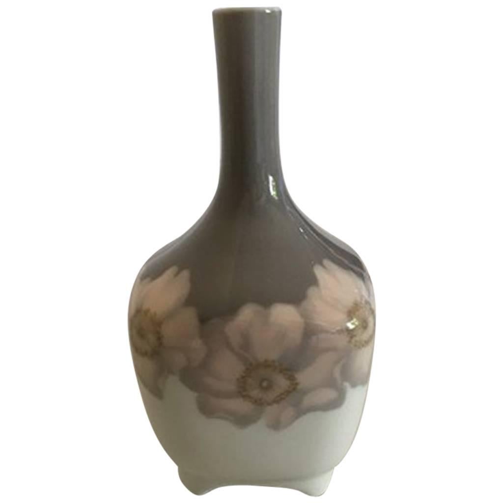 Royal Copenhagen Art Nouveau Vessel Vase No. 459/135 with Flower Decoration For Sale