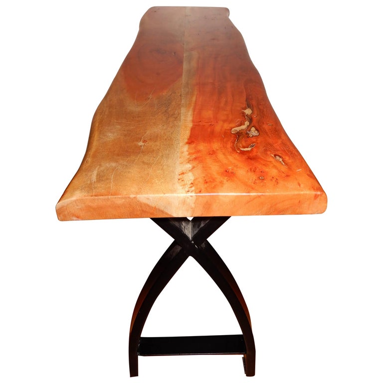 A Studio Crafted Free Edge Apple Wood Console Table. ArtistTylor Povac
