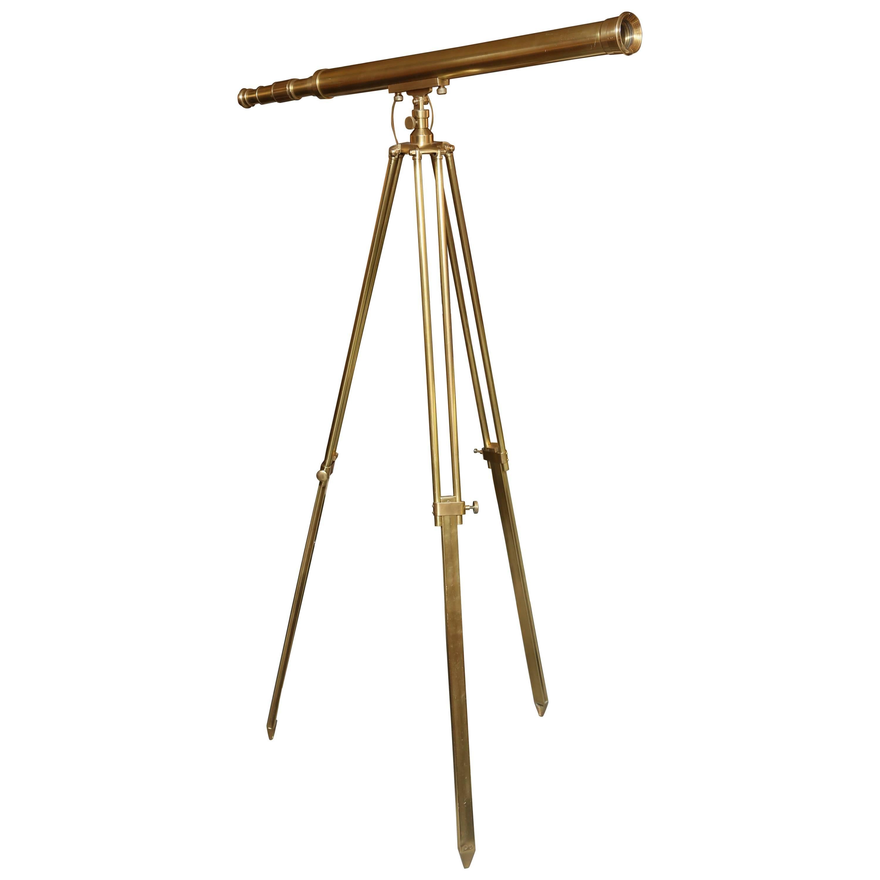 Brass Telescope with Stand Signed Ross, London