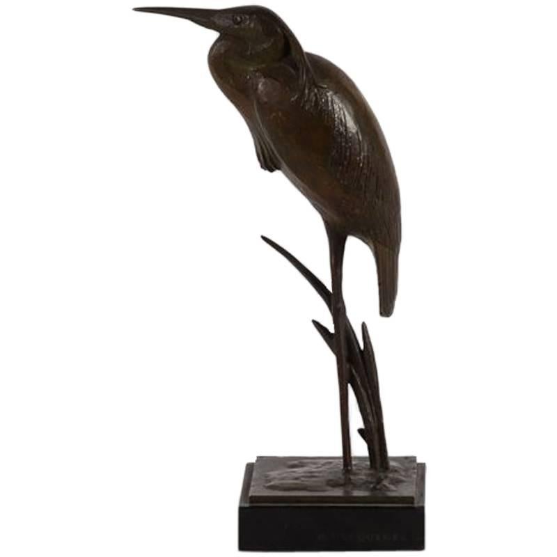 André Vincent Becquerel, Sculpture of a Kingfisher Bird, France