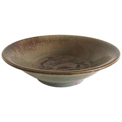 Early Bing & Grondahl Stoneware Bowl with Wild Cat Motif #D330