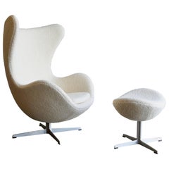 Egg Chair and Ottoman by Arne Jacobsen for Fritz Hansen