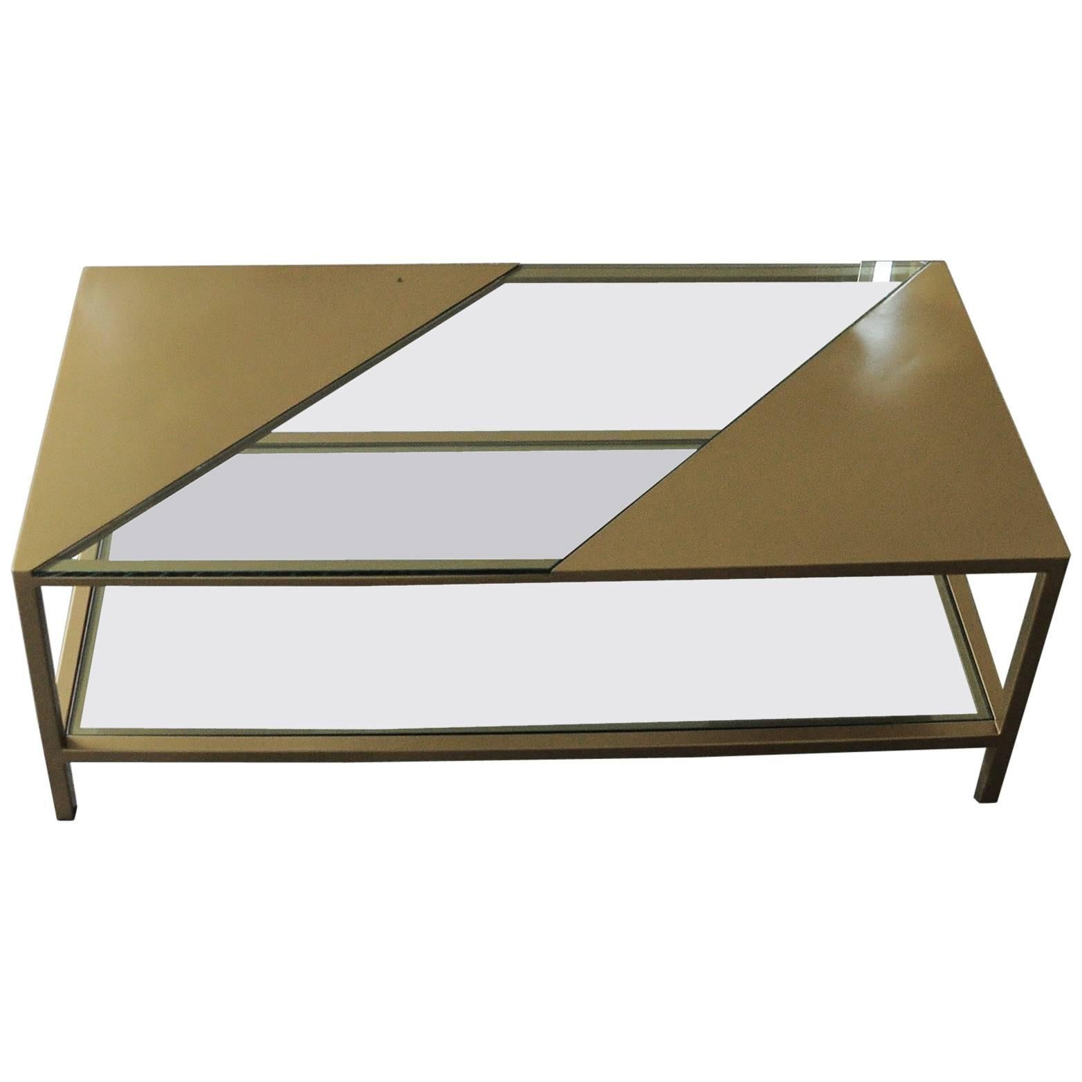Parallel Metal Coffee Table For Sale