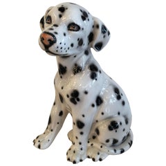 Vieille statue italienne de chien dalmatien fabriquée en Italie