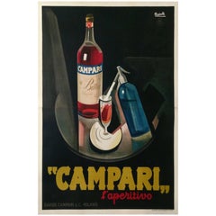 Original Vintage Poster Marcello Nizzoli Campari 1927 Linen Backed Lithograph