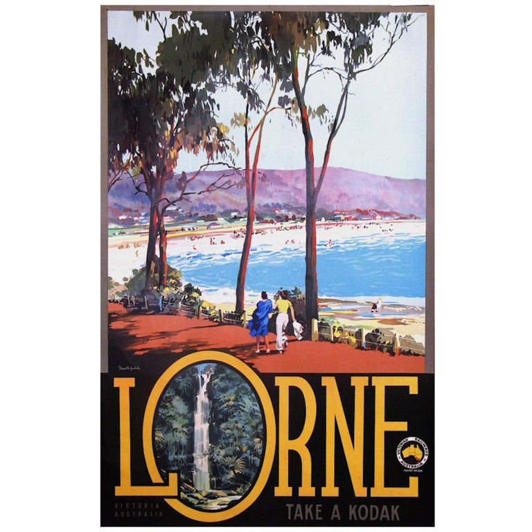 Original Vintage Poster Lorne Australia by James Northfield, 1935 For Sale