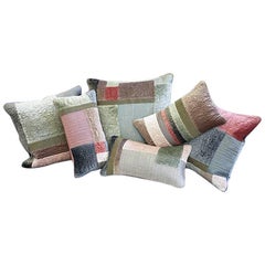 Hand Crafted Hand Embroidered Pillows Patchwork Beaded Quilted Silk Threads