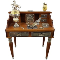 20th Century Sterling Silver Writing Desk Miniature