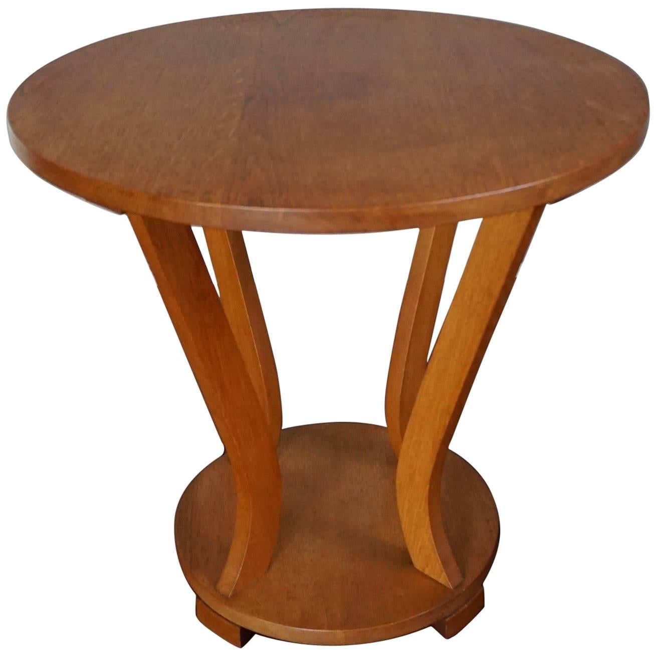 Early 20th Century, Circular Oak Art Deco Coffee Table or Side Table, 1920s