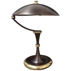 Midcentury Italian Brass Desk Lamp, circa 1950s