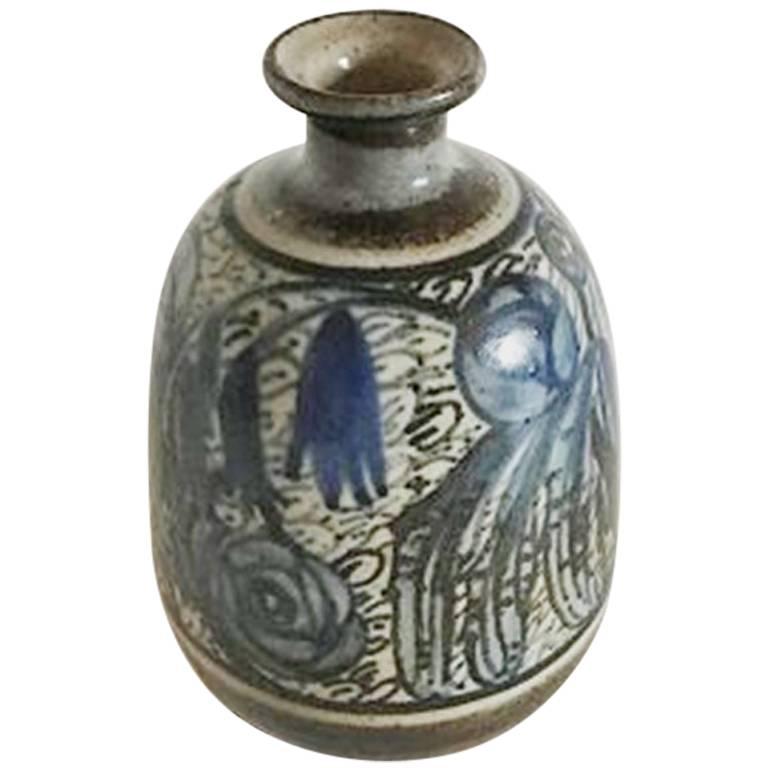 Bing & Grondahl Unique Stoneware Vase by Cathinka Olsen #680 For Sale