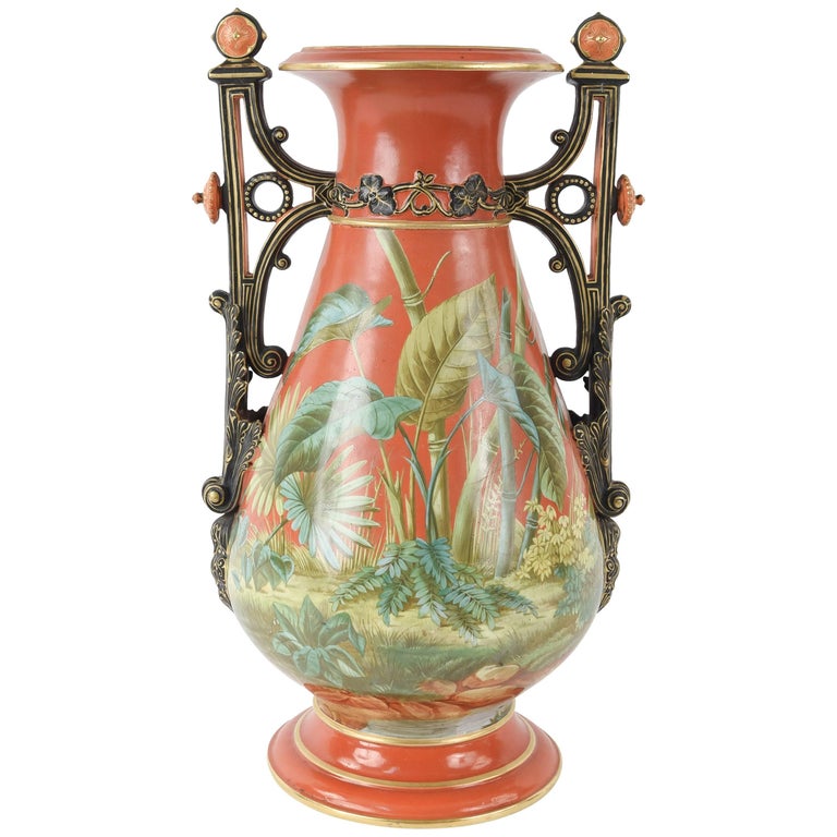 Old Paris Ware Porcelain Exhibition Vase For Sale at 1stDibs