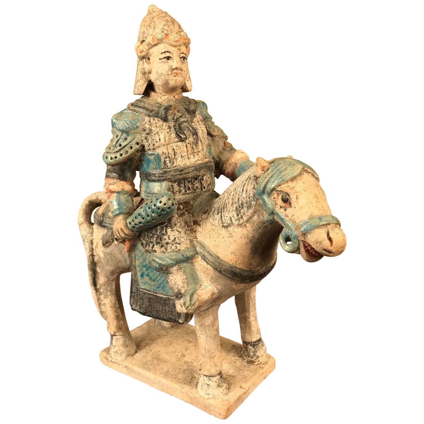 Important Ancient Imperial China Ming Military Horse Rider