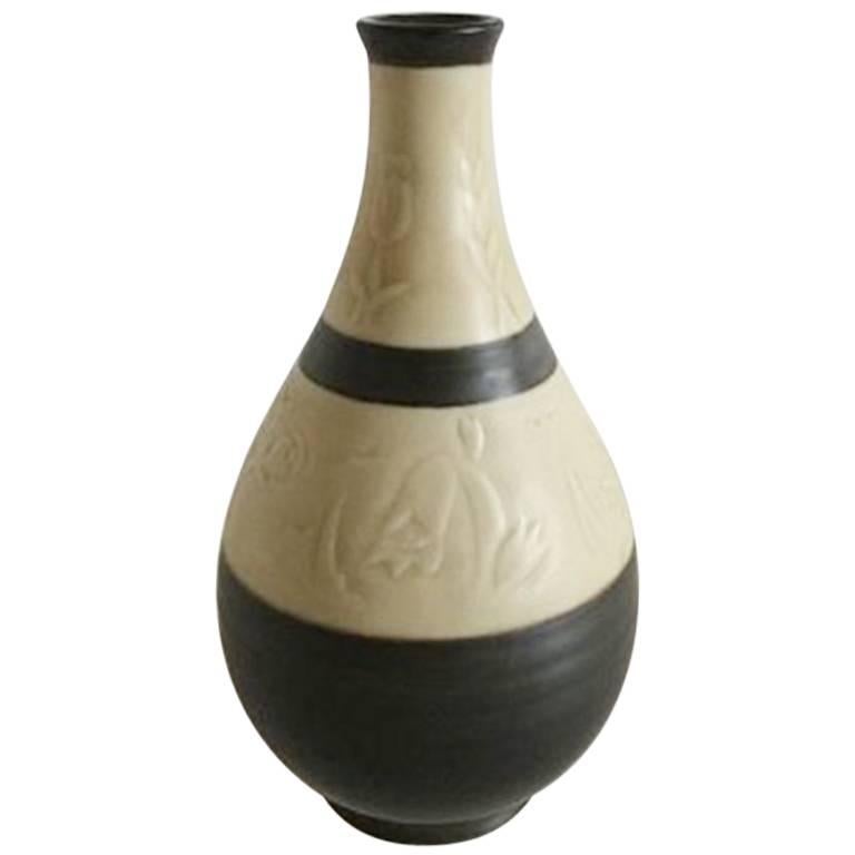 Bing & Grondahl Art Nouveau Stoneware Vase #948 by Cathinka Olsen For Sale