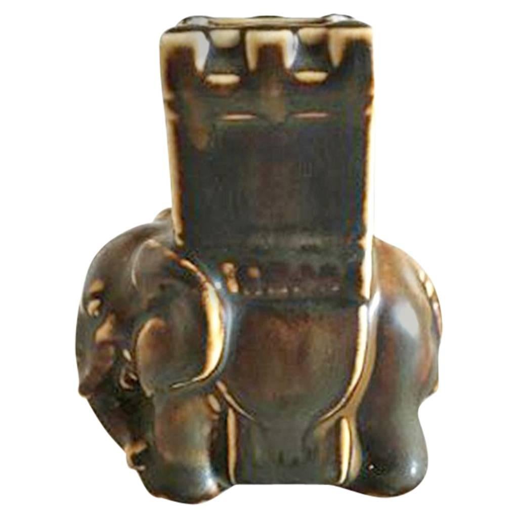 Bing & Grondahl Elephant with Howdah #2128 in Stoneware For Sale