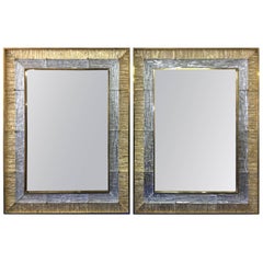 Gold and Silver Flake Murano Framed Wall Mirror - ONE Avail.