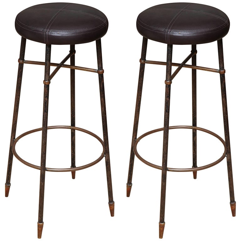 Pair of Italian Barstools For Sale at 1stDibs