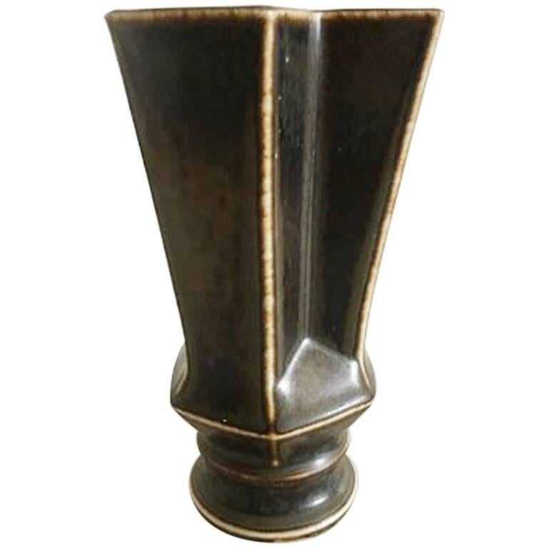 Bing & Grondahl Stoneware Vase #5818 by Lisa Enquist For Sale