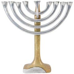 David Marshall Modernist Brass and Aluminum Menorah