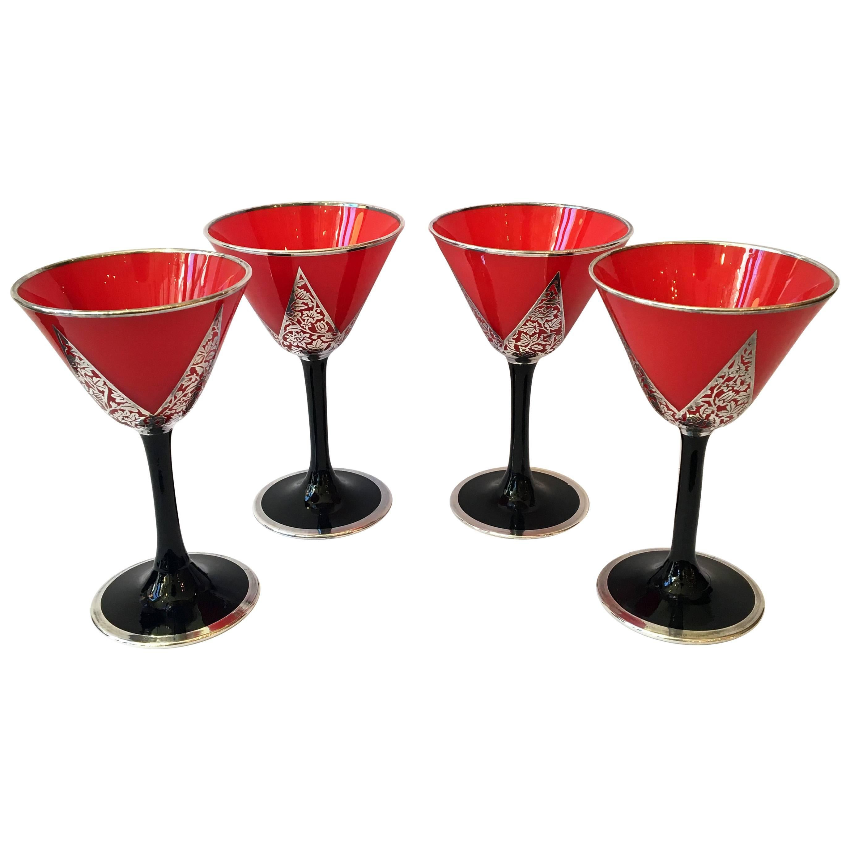 Early 20th Century Art Deco Cocktail Glasses