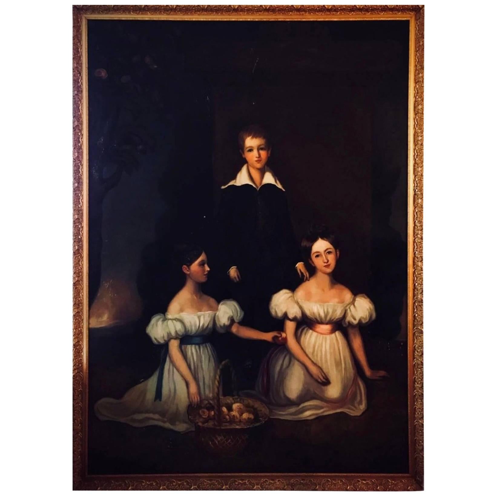 Huge Full Length Portrait of the Chandos-Pole Family of Radbourne Hall, England For Sale
