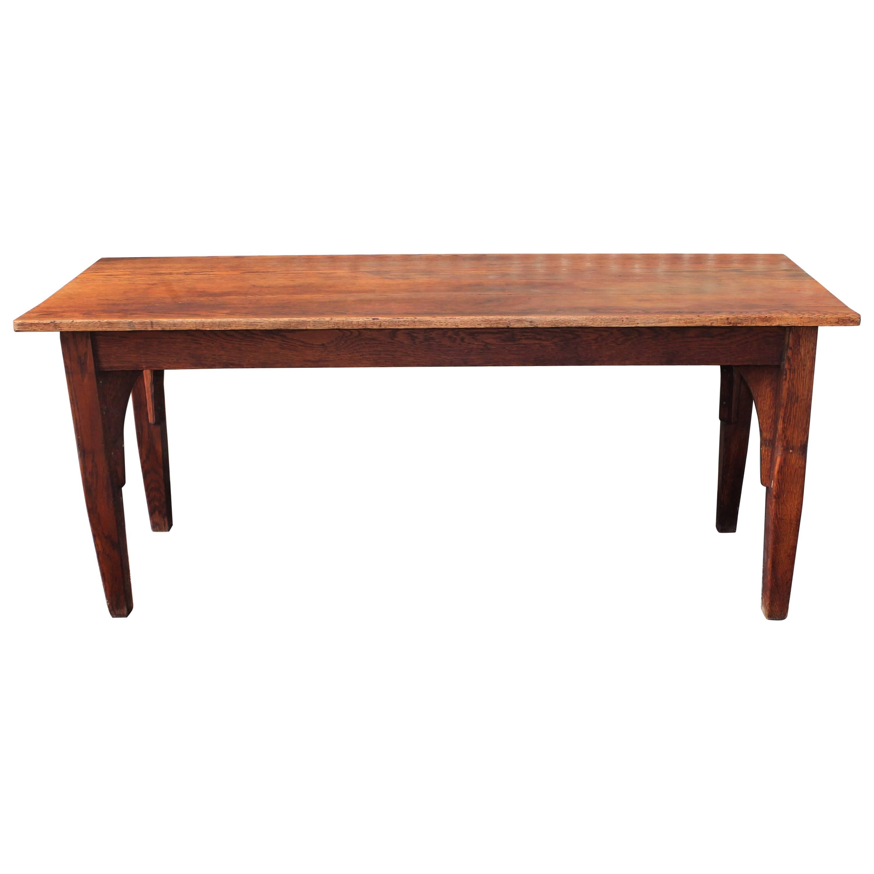 19th Century Harvest Table in Old Surface