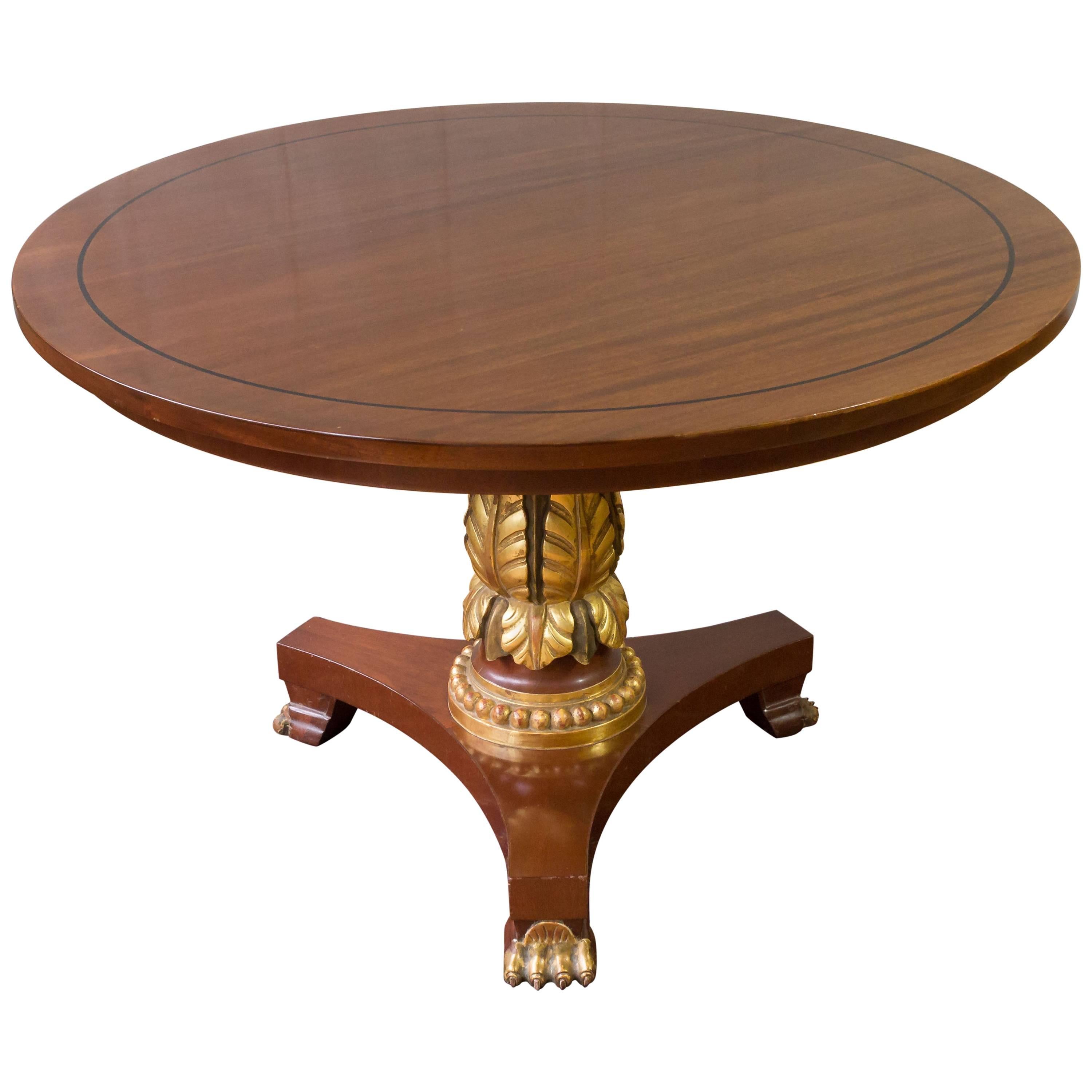 Modern Neoclassical Style Round Dining / Centre Table at 1stdibs
