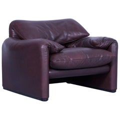 Cassina Maralunga Armchair Vico Magistretti Chair Leather Brown Mocca Function