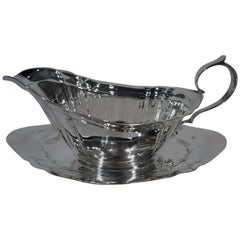 Reed & Barton Sterling Silver Gravy Boat on Stand in Dublin Pattern