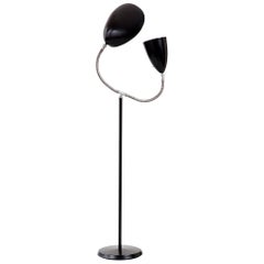 Floor Lamp with One Cone Shade and One "Cobra" Shade