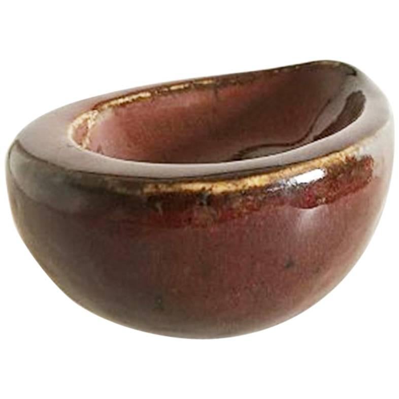 Bing & Grondahl Stoneware Bowl in Sang De Boeuf Glace For Sale