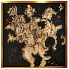 Expressionist Abstract Painting Titled Harlequins by Artist Taira