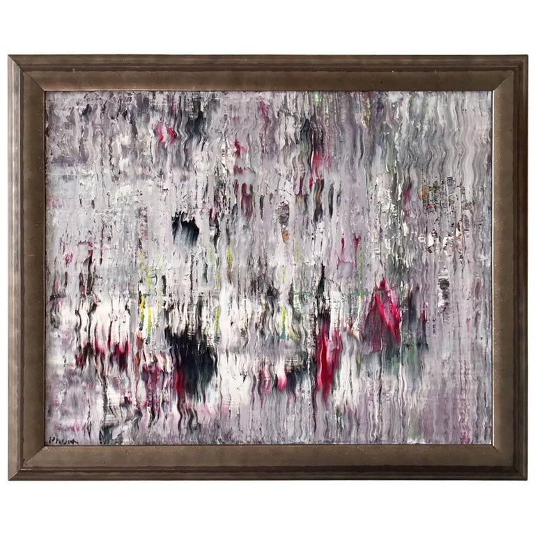 Caravan Acrylic on Canvas Abstract Painting Framed Andrew Plum For Sale