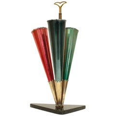 Italian Brass and Marble Umbrella Stand, 1950s