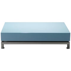 Guy Lefevre Blue Lacquer Coffee Table, 1970s