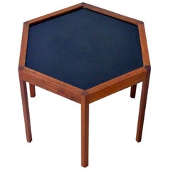 Hexagonal Side Table with Black Top by Hans Andersen for Artek Denmark