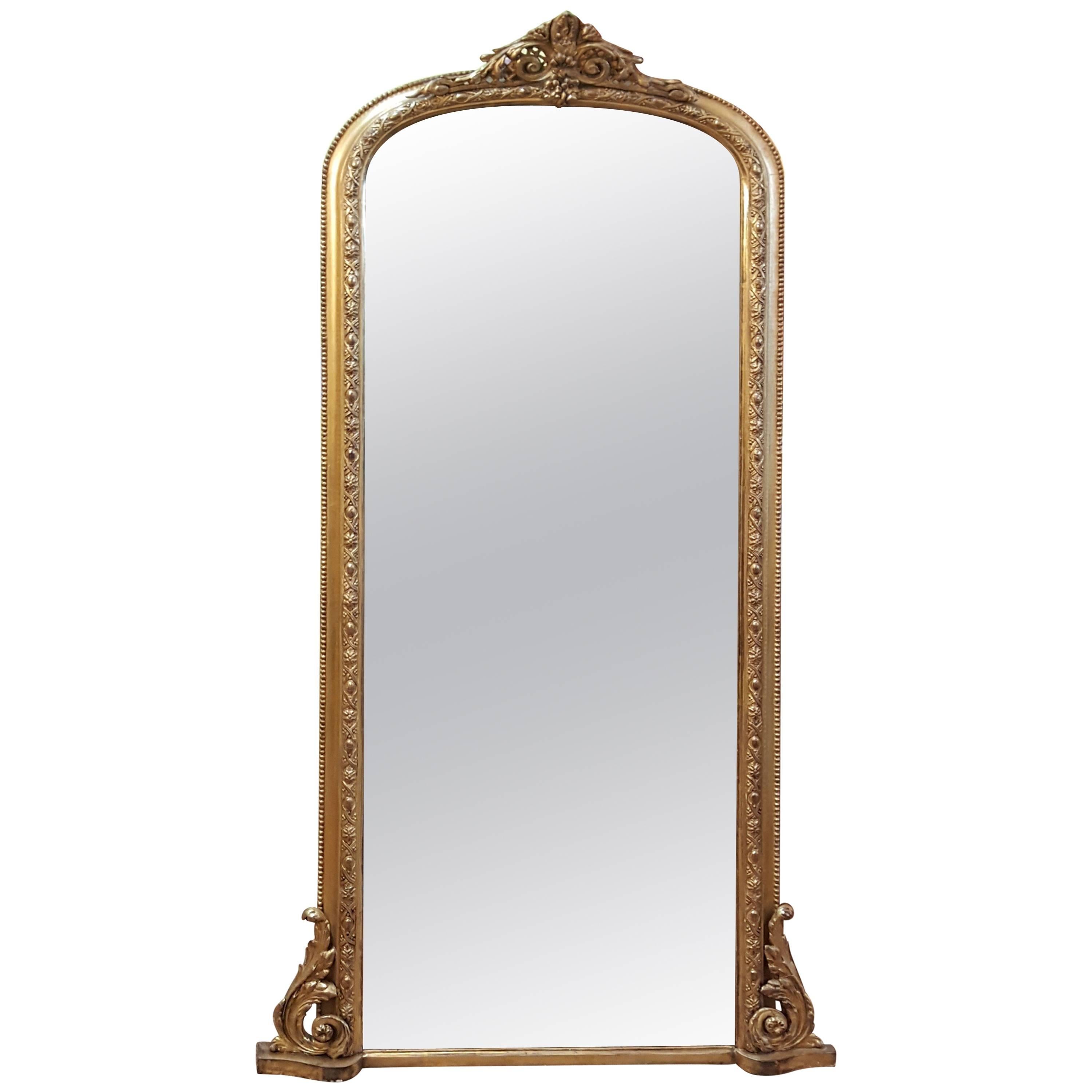 19th Century Giltwood and Gesso Framed Pier Mirror