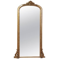 Antique 19th Century Giltwood and Gesso Framed Pier Mirror