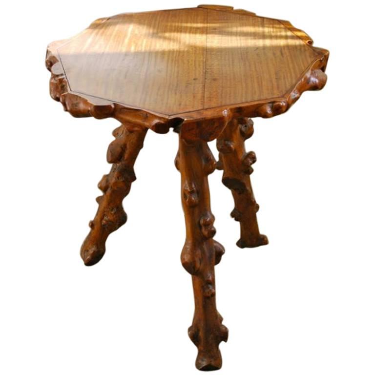 Brutalist Tree Trunk Table in the Manner of George Nakashima, 1960 For Sale