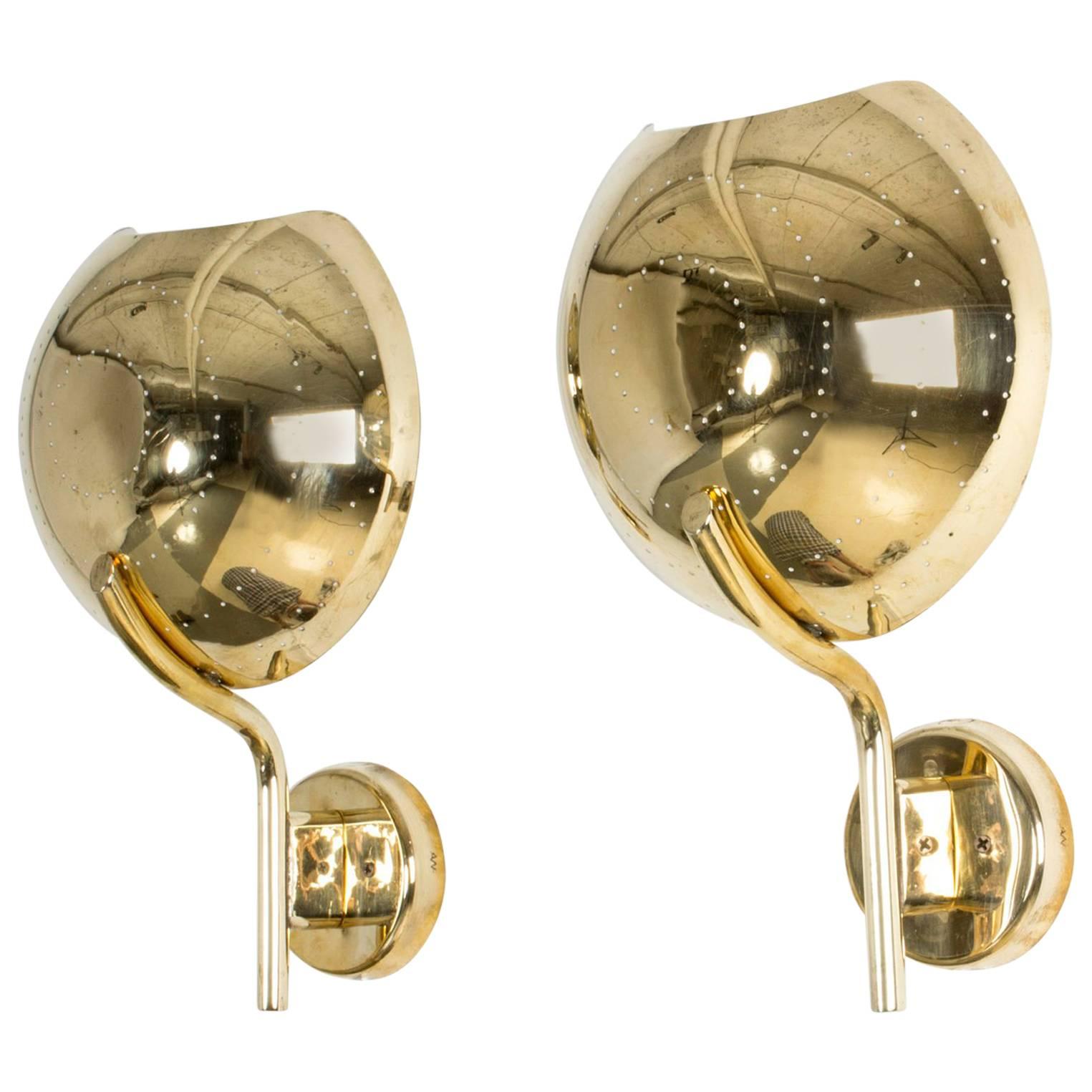 Pair of Finnish Brass Wall Sconces