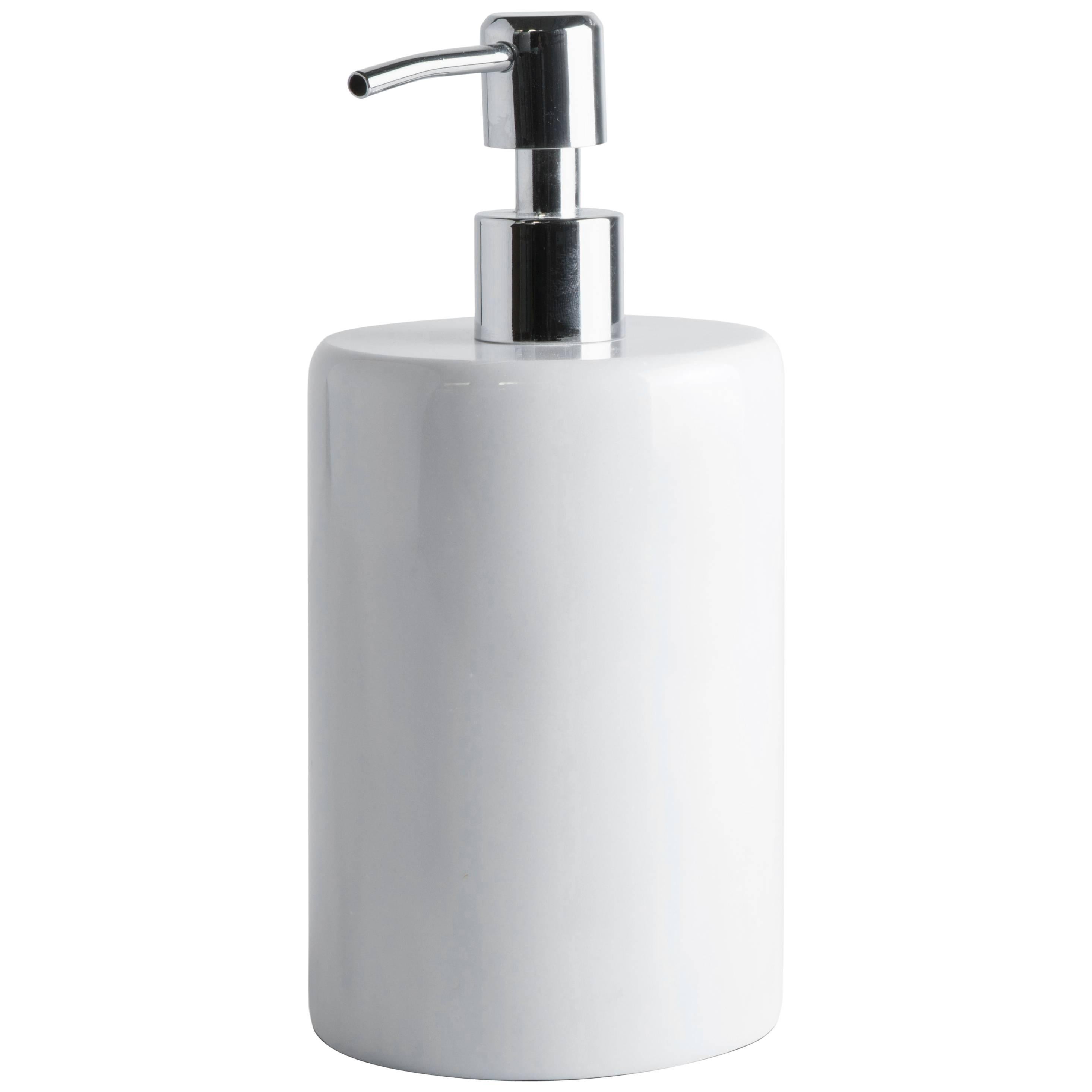 Handmade Rounded Soap Dispenser in White Carrara Marble For Sale