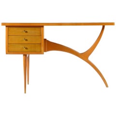 Midcentury Italian Writing Desk with Three Drawers