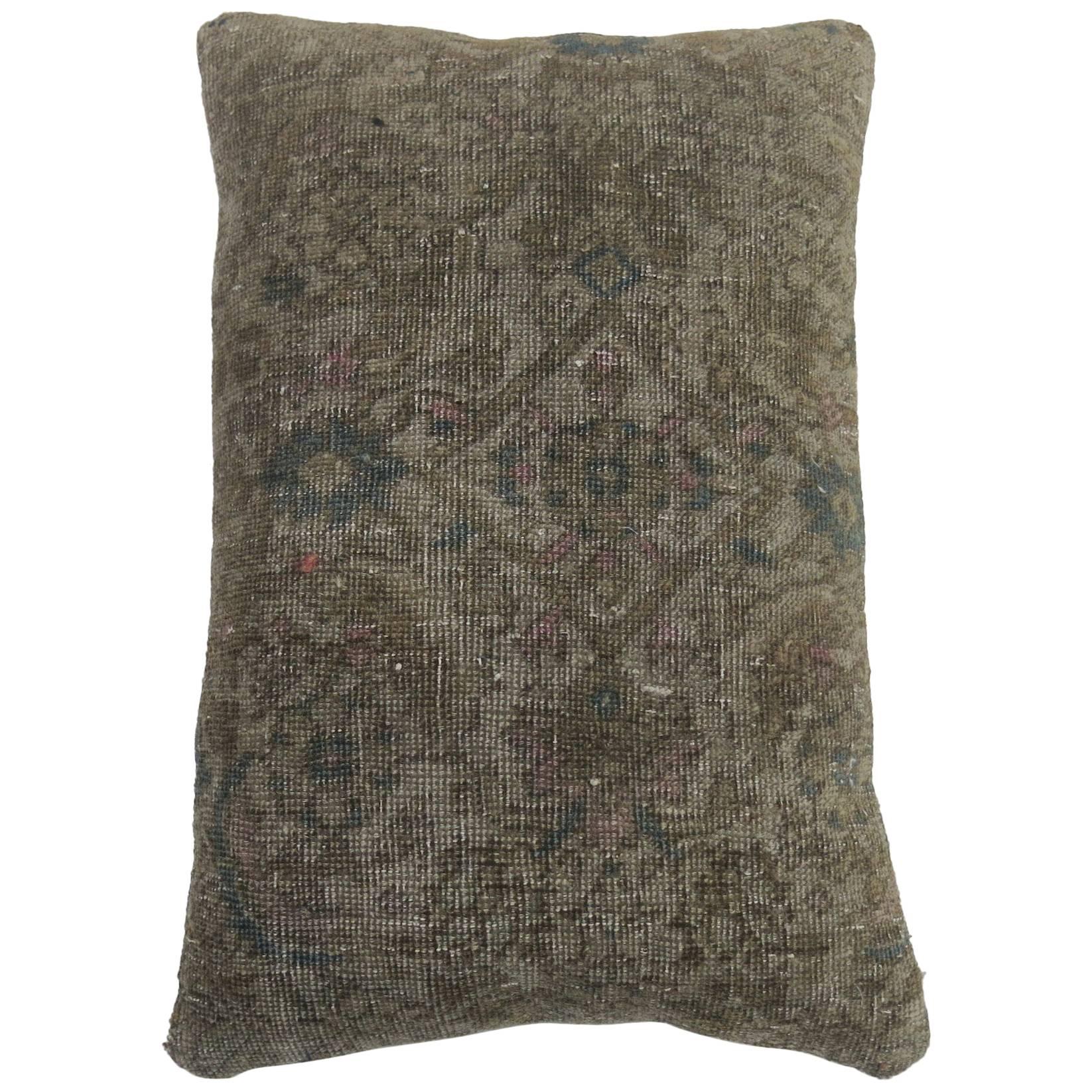 Large Vintage Persian Shabby Chic Rug Pillow