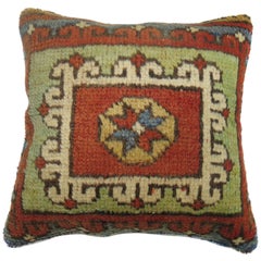 Turkish Bergama Rug Pillow Vintage Turkish Bergama Rug Pillow