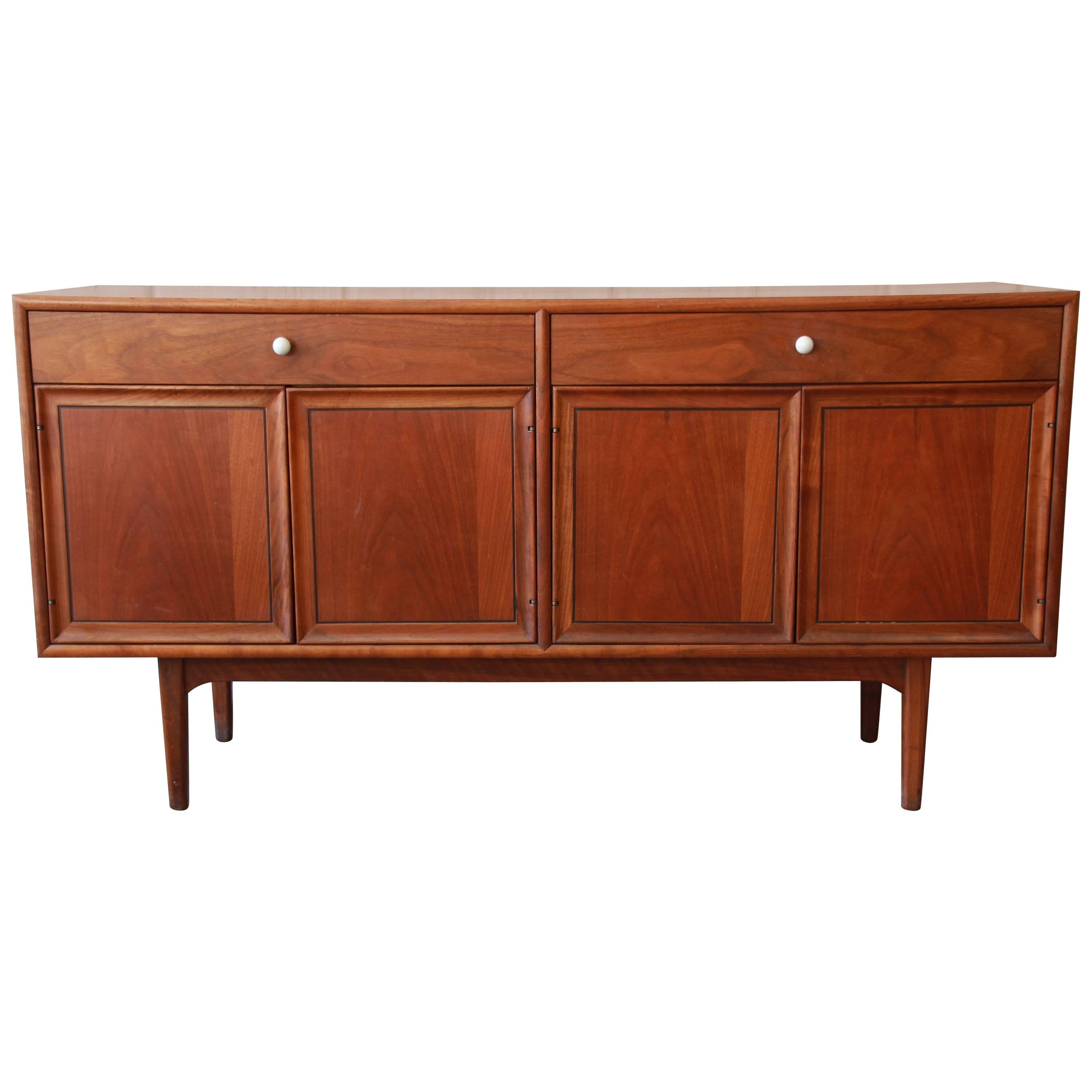 Kipp Stewart for Drexel Declaration Midcentury Walnut Sideboard Credenza, 1958