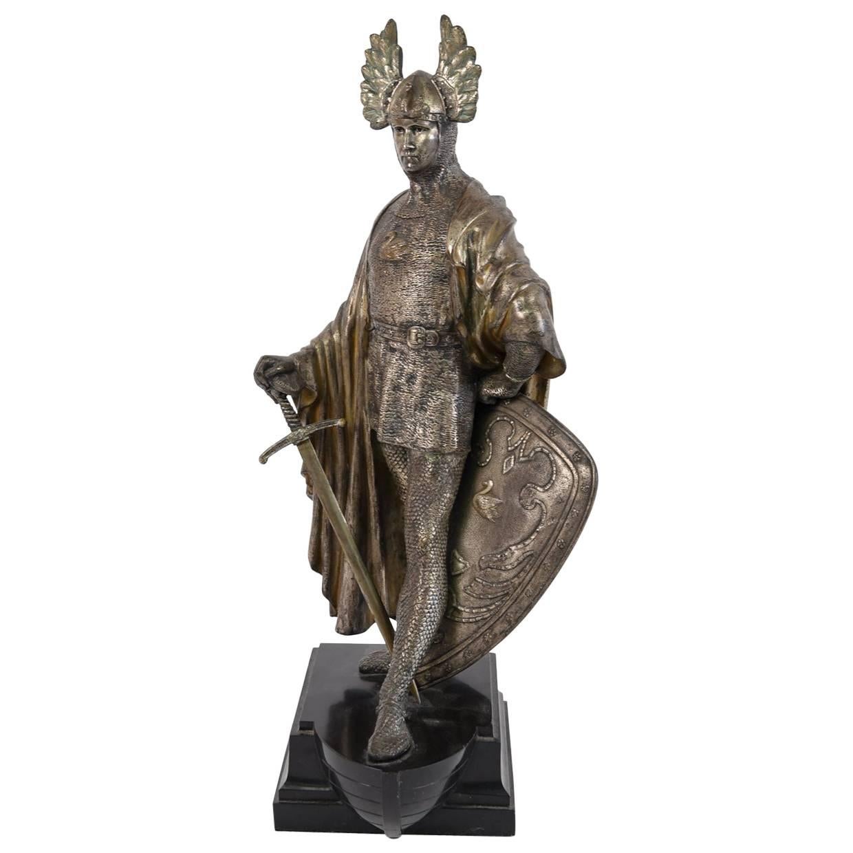 19th Century Bronze Viking Sculpture