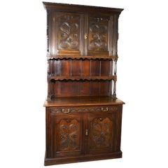 Antique 19th Century Gothic Oak Welsh Housekeepers Cupboard