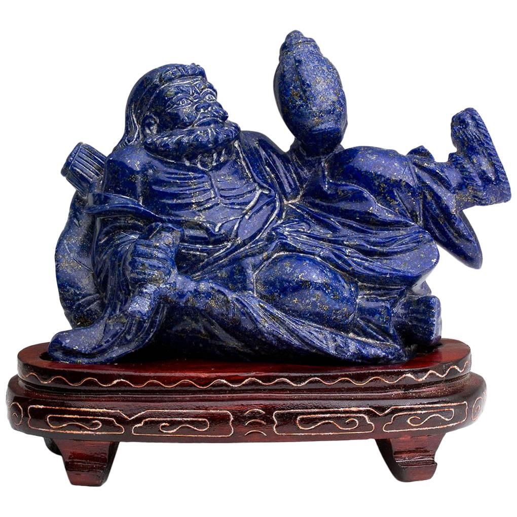 Carved Lapis Lazuli Figure, China, 20th Century For Sale