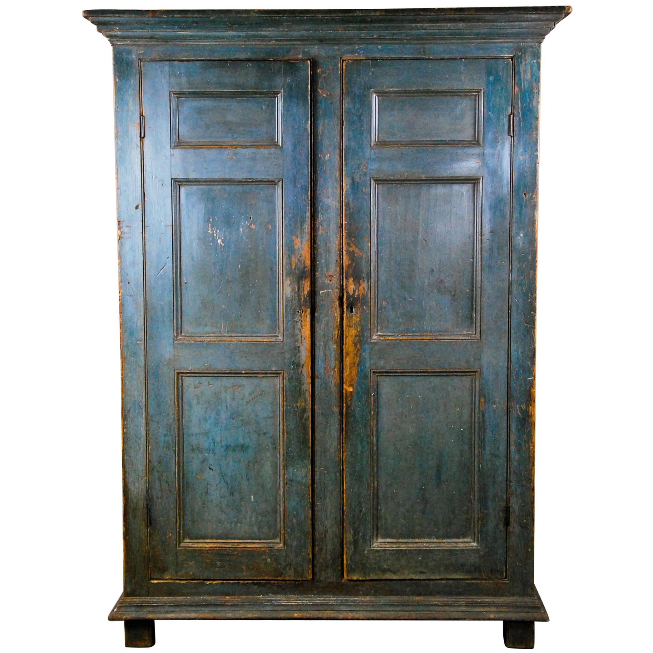 1830, Pine Canadian French Armoire in Original Paint
